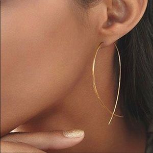 GOLD FISH HOOK EARRINGS